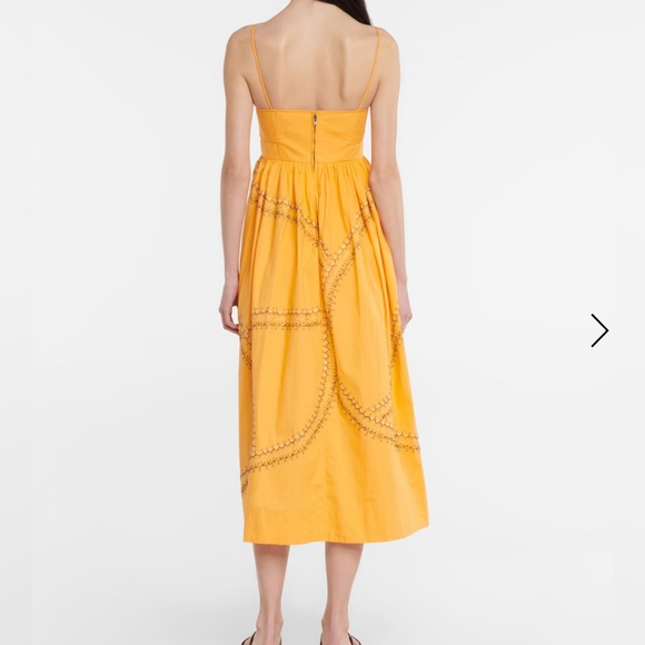 ULLA Johnson Mariza poplin midi dress in papaya size 8 - Picture 7 of 11